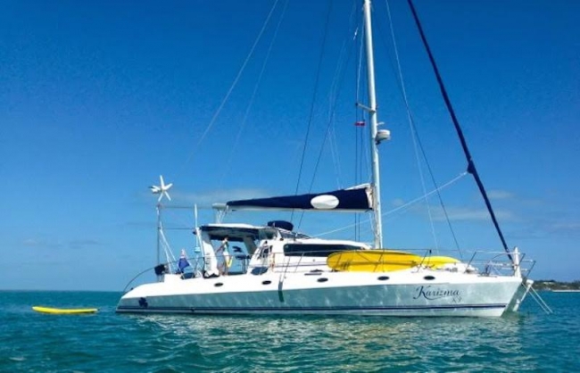 Learn to Free dive with Young Captain Marcus aboard KARIZMA in the Virgin Islands 53' Royal Cape Catamaran, 2009