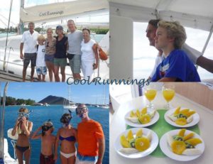 Charter crew submit a collage of photos about a family cruising the Virgin Islands