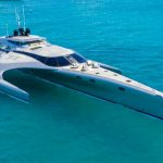 140' trimaran power cat ADASTRA for charter in Phuket, Thailand, Southeast Asia