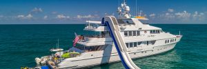 I Love This Boat 145' Christensen power yacht available in the Caribbean and Bahamas art deco interior