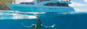 Prime Time 88' Nordlund motor yacht for halfboard charters from Tortola; by the cabin charters