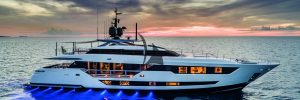 Award winning 2019 126' Ferretti motor yacht VISTA BLUE for charter in St. Maaten Montawk and Bahamas