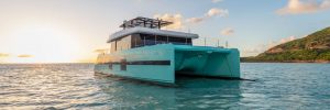 Christina Too power cat for luxury charter in St. Thomas and Tobago Cays