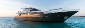 Unbridled 116' Crescent motor yacht for charter from St. Thomas and Nassau for scuba diving and deep sea fishing