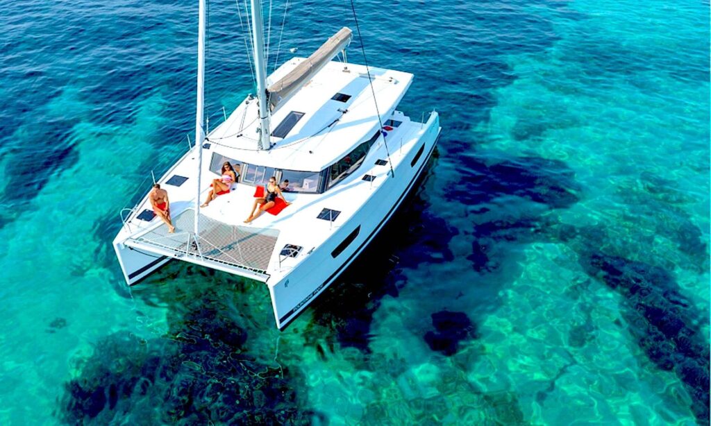 Catamaran Charter Sailing In Crystal Clear Water